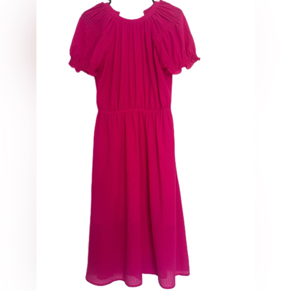 Skies Are Blue Fuchsia Midi Dress